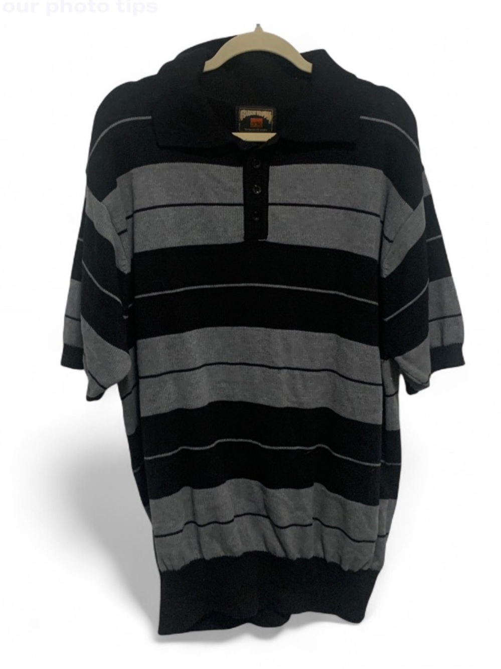 FB County Men's Short-Sleeve Polo Shirt in Black and Gray